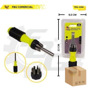 FBG-M 3286 JOGO CHAVE 6 PONTAS INTERCAMBIÁVEL CABO EMBORRACHADO 