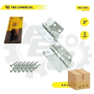 FBG-3360 KIT DOBRADICA 3'' DE ACO C/2 2X48