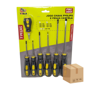 FBG-M 3201 KIT CHAVE FENDA E PHILIPS C/7 PEÇAS CARTELA