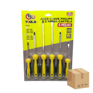FBG-M 3200 KIT CHAVE FENDA E PHILIPS C/ 6 PEÇAS CARTELA